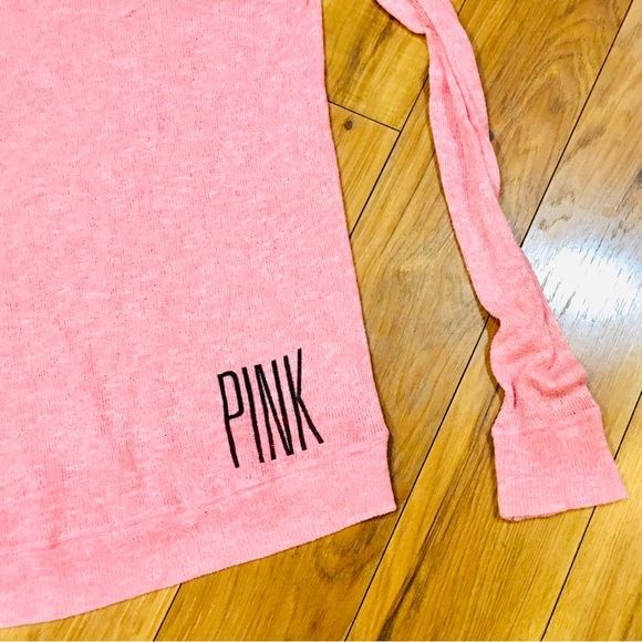 Victoria Secret Pink sweater shirt top long sleeve pink raglan summer beach - Picture 3 of 4